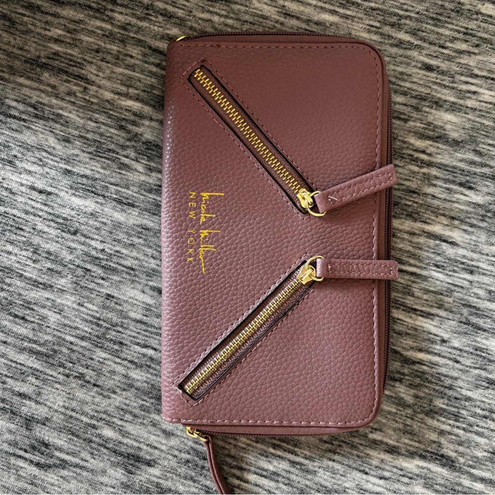 Nicole Miller Mauve Wallet with Gold Accents
